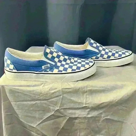 VANS Classic Blue/Cream/White Checkerboard - Picture 3 of 6